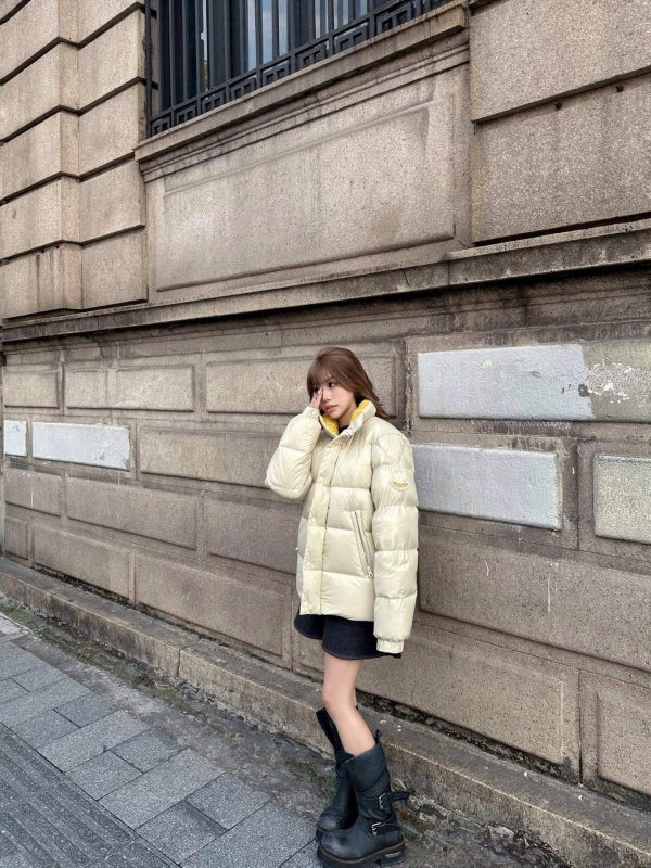 Moncler 1952 Amaranth Short Parka Jacket- Ivory