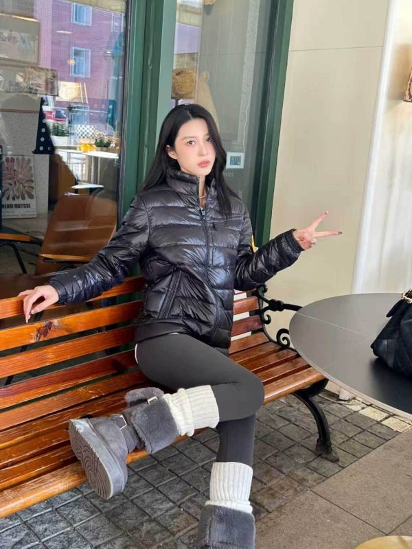 Moncler Amalteas Padded Diagonal Zipper Jacket- Black (2) Moncler Amalteas Padded Diagonal Zipper Jacket- Black