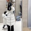 Moncler Boedic Puffer with Belt and Fur Collar Jacket- White