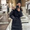Moncler Boedic Puffer with Belt and Fur Collar Jacket- Black (2) Moncler Boedic Puffer with Belt and Fur Collar Jacket- Black