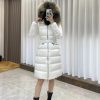 Moncler Boedic Puffer with Belt and Fur Collar Jacket- White