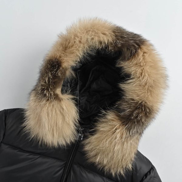 Moncler Boedic Puffer with Belt and Fur Collar Jacket- Black (5) Moncler Boedic Puffer with Belt and Fur Collar Jacket- Black