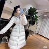 Moncler Boedic Puffer with Belt and Fur Collar Jacket- White