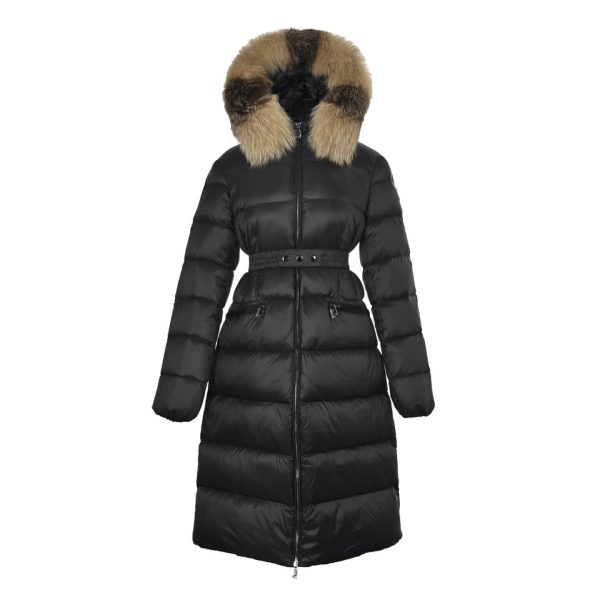 Moncler Boedic Puffer with Belt and Fur Collar Jacket- Black (8) Moncler Boedic Puffer with Belt and Fur Collar Jacket- Black