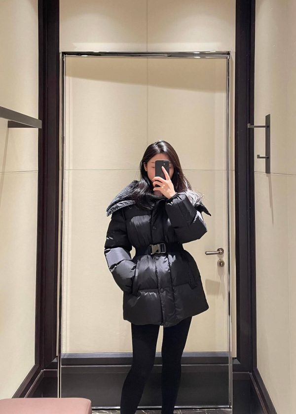 Moncler Brasseurs with Faux Fur Trim- Down Jacket- Black