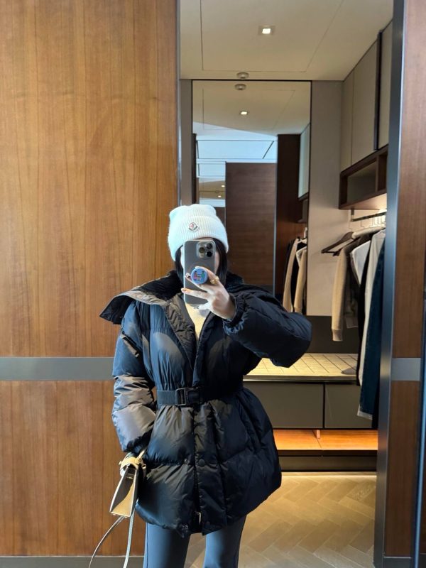 Moncler Brasseurs with Faux Fur Trim- Down Jacket- Black