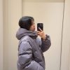 Moncler Cecaud Hooded Short Down Jacket- Gray