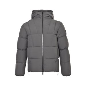 Moncler Cecaud Hooded Short Down Jacket- Gray