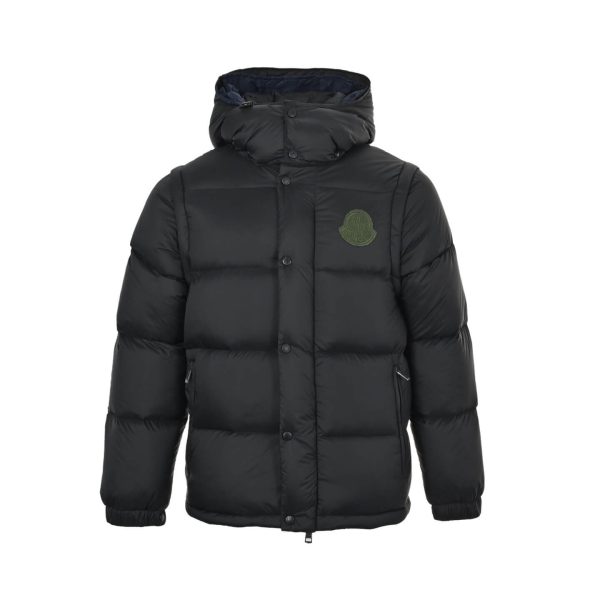 Moncler Cyclone 2-in-1 Hooded Short Down Jacket- Black