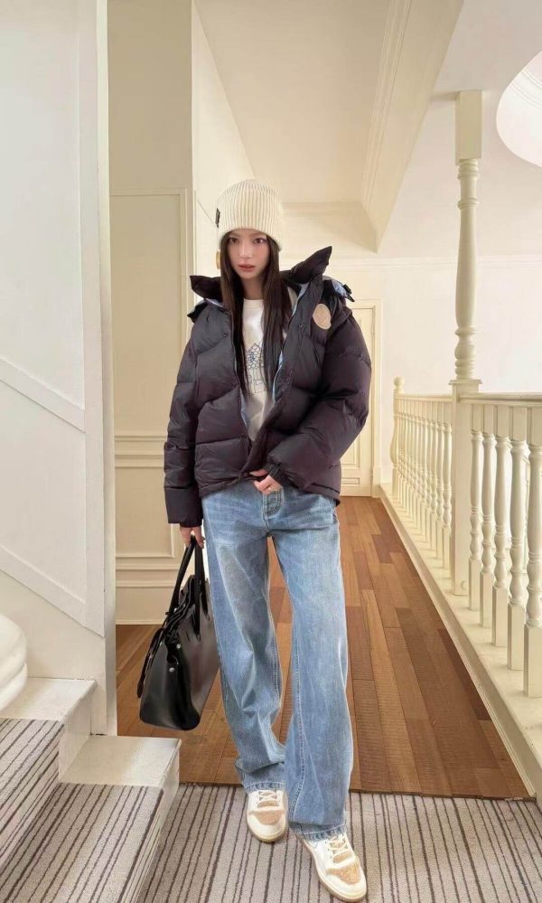 Moncler Cyclone 2-in-1 Hooded Short Down Jacket- Dark Blue