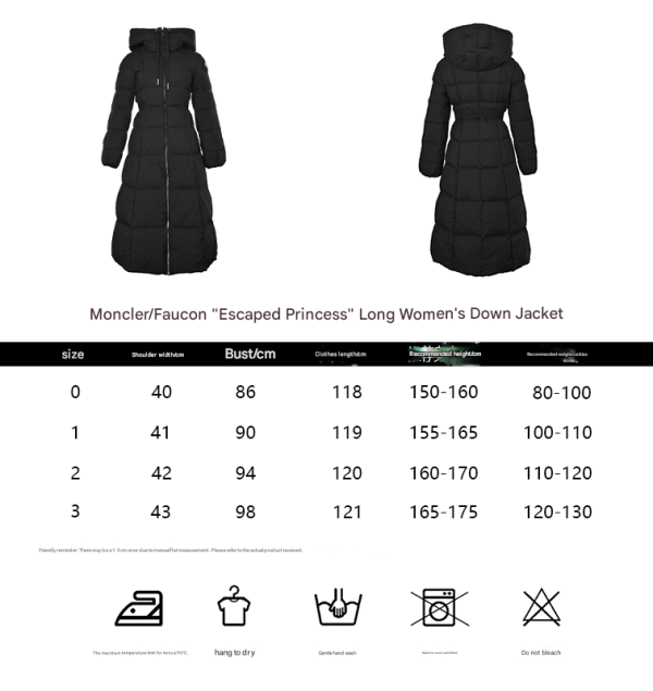 Moncler Faucon "Escaped Princess" Long Down Coat- Black