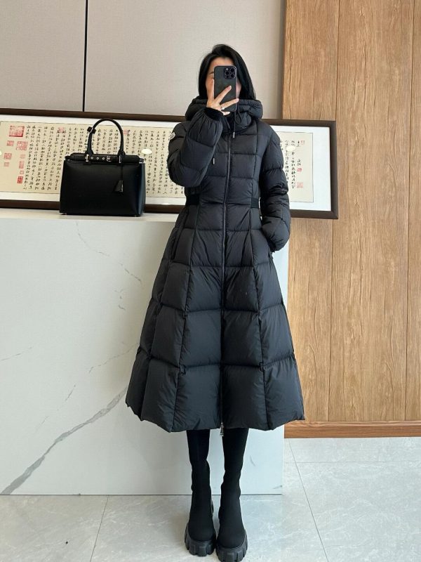 Moncler Faucon "Escaped Princess" Long Down Coat- Black