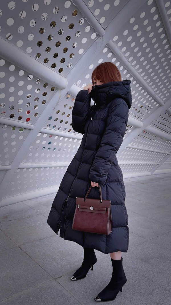 Moncler Faucon "Escaped Princess" Long Down Coat- Black