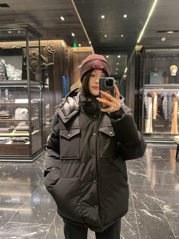 Moncler Fornas Rouge Double Pocket Hooded Down Jacket- Black