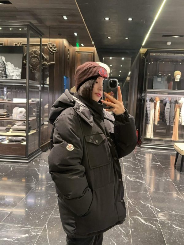 Moncler Fornas Rouge Double Pocket Hooded Down Jacket- Black