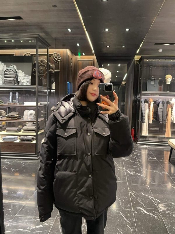 Moncler Fornas Rouge Double Pocket Hooded Down Jacket- Black