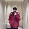 Moncler Fornas Rouge Double Pocket Hooded Down Jacket- Burgundy