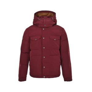 Moncler Fornas Rouge Double Pocket Hooded Down Jacket- Burgundy