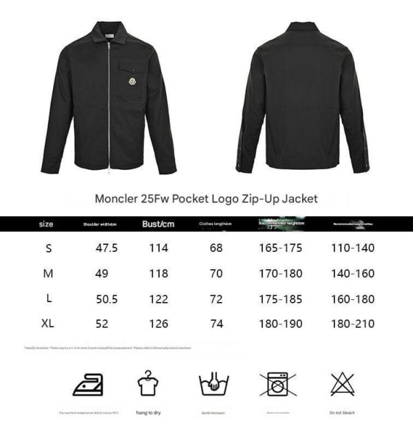 Moncler Gabardine Zip-Up Shirt Jacket- Black