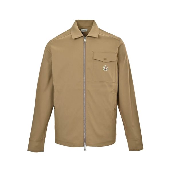 Moncler Gabardine Zip-Up Shirt Jacket- Beige (9) Moncler Gabardine Zip-Up Shirt Jacket- Beige