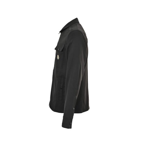 Moncler Gabardine Zip-Up Shirt Jacket- Black