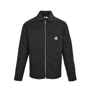 Moncler Gabardine Zip-Up Shirt Jacket- Black (12) Moncler Gabardine Zip-Up Shirt Jacket- Black