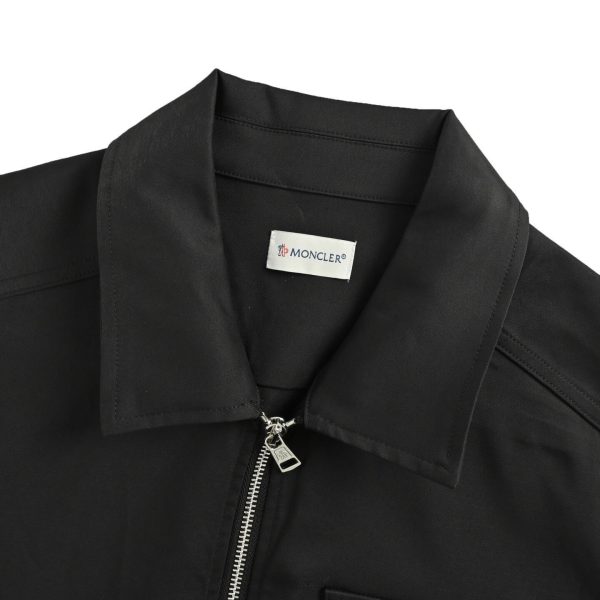 Moncler Gabardine Zip-Up Shirt Jacket- Black