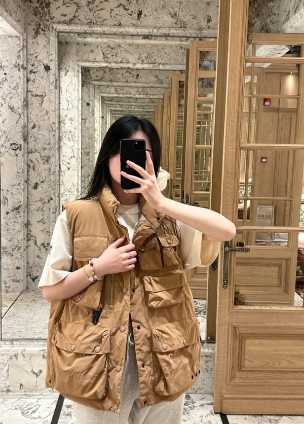 Moncler Grenoble Day-Namic Multi-Pocket Down Vest- Brown