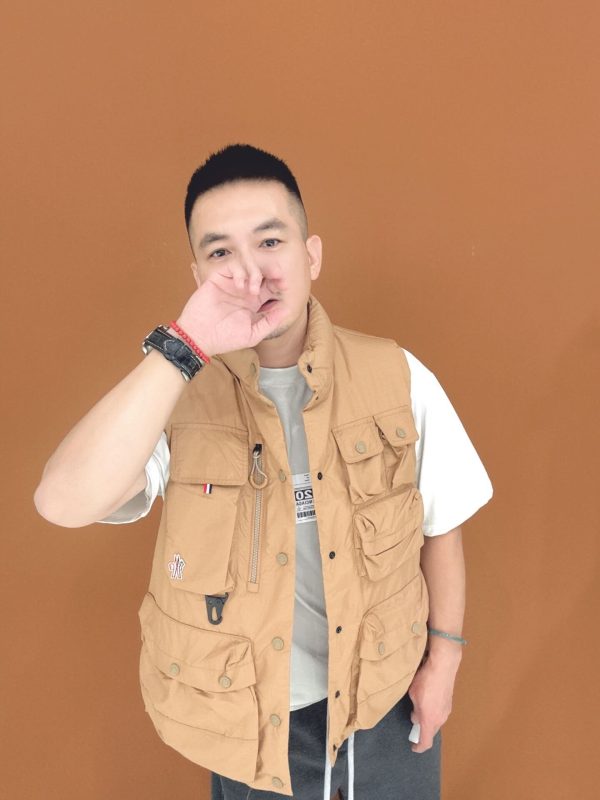 Moncler Grenoble Day-Namic Multi-Pocket Down Vest- Brown