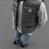 Moncler Gui Gilet Down Vest- Dark Grey