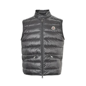 Moncler Gui Gilet Down Vest- Dark Grey