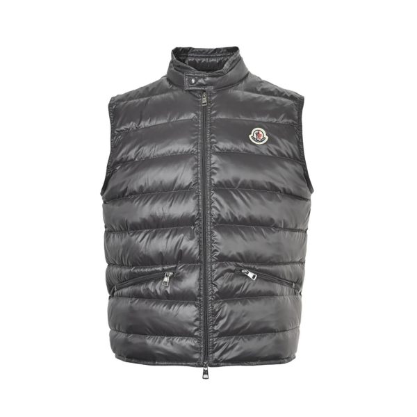 Moncler Gui Gilet Down Vest- Dark Grey