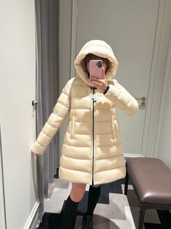 Moncler Hooded Quilted Down Jacket- Light Beige