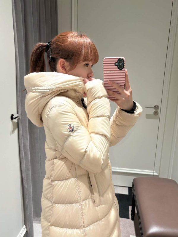 Moncler Hooded Quilted Down Jacket- Light Beige
