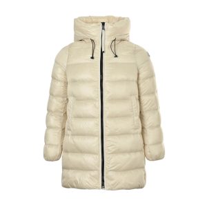 Moncler Hooded Quilted Down Jacket- Light Beige