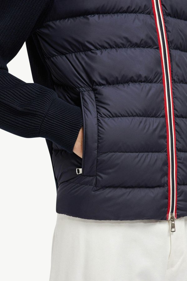 Moncler Knit Patchwork Down Jacket- Black