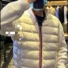 Moncler Knit Patchwork Down Jacket- White