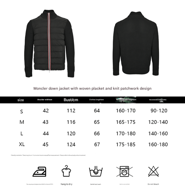 Moncler Knit Patchwork Down Jacket- White