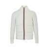 Moncler Knit Patchwork Down Jacket- White