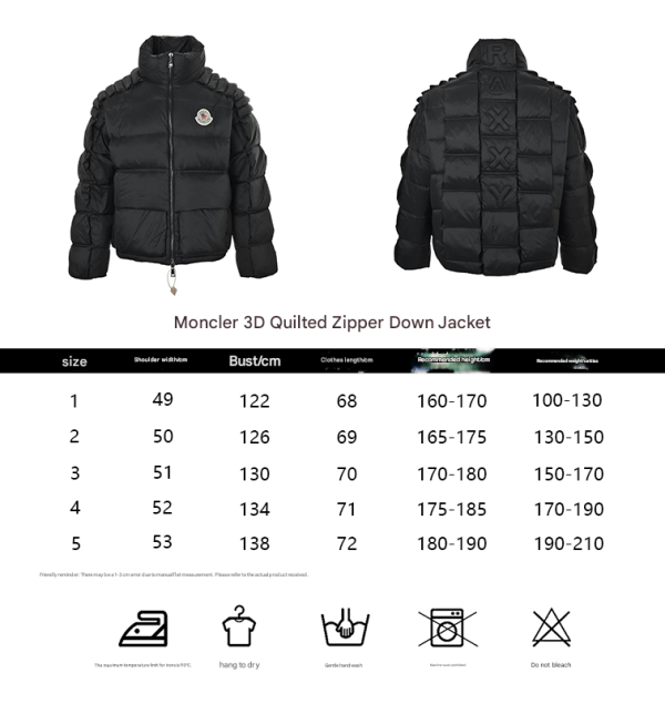 Moncler Maya 3D Quilted Zipper Down Jacket- Black (1) Moncler Maya 3D Quilted Zipper Down Jacket- Black