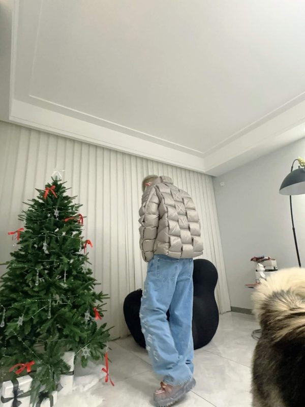 Moncler Maya 3D Quilted Zipper Down Jacket- Gray