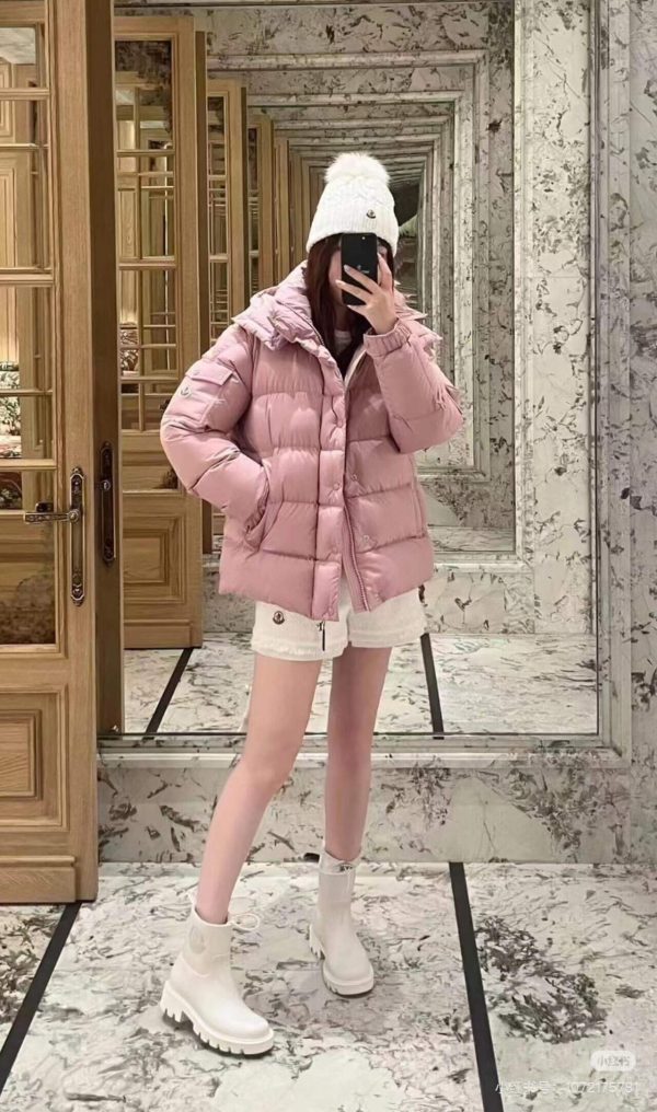 Moncler Maya 70 Mayan Hooded Down Jacket- Pink (1) Moncler Maya 70 Mayan Hooded Down Jacket- Pink