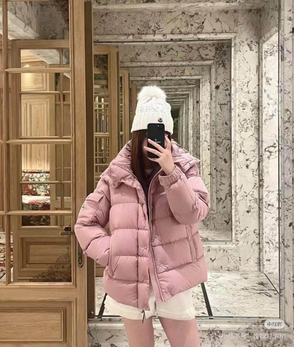 Moncler Maya 70 Mayan Hooded Down Jacket- Pink (2) Moncler Maya 70 Mayan Hooded Down Jacket- Pink