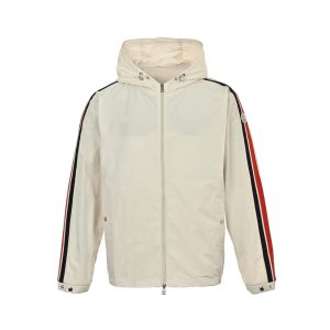 Moncler Olan Webbing Nylon Hooded Jacket- White (9) Moncler Olan Webbing Nylon Hooded Jacket- White