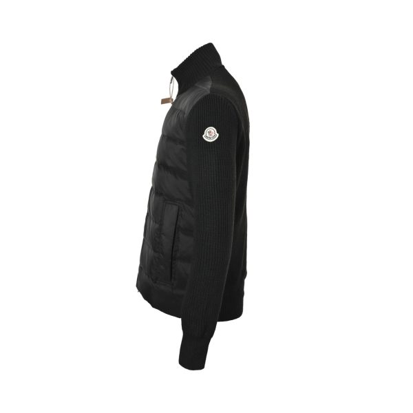Moncler Padded Wool & Cashmere Zip-Up Cardigan- Black