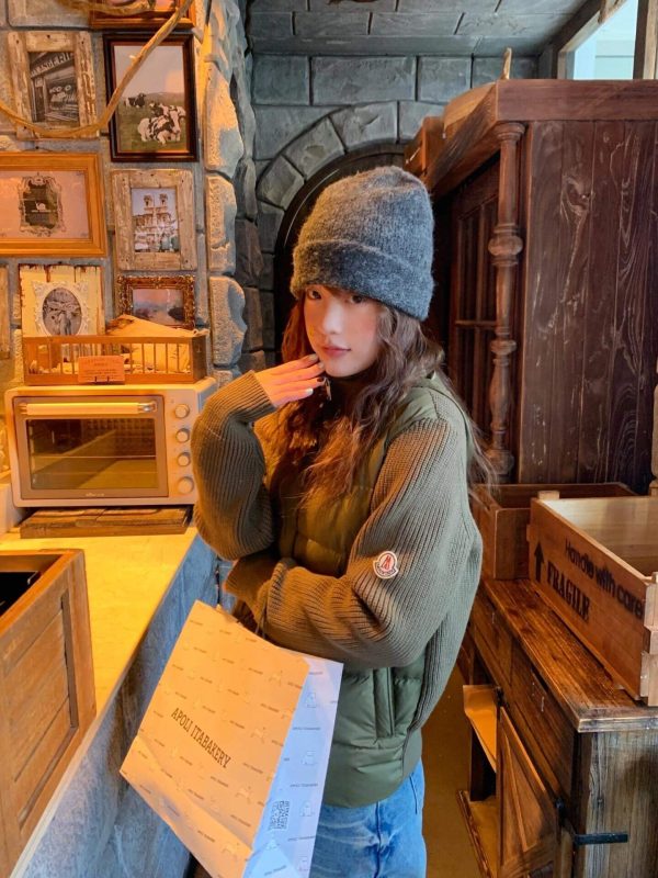 Moncler Padded Wool & Cashmere Zip-Up Cardigan- Green