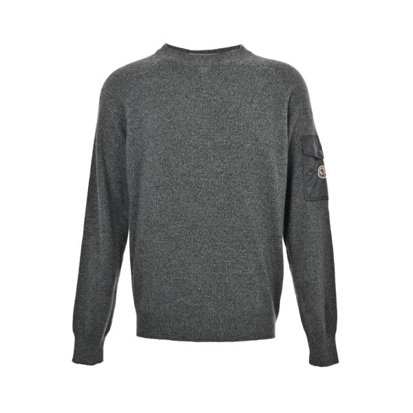 Moncler Wool Cashmere Pocket Sweater- Dark Grey (11) Moncler Wool Cashmere Pocket Sweater- Dark Grey