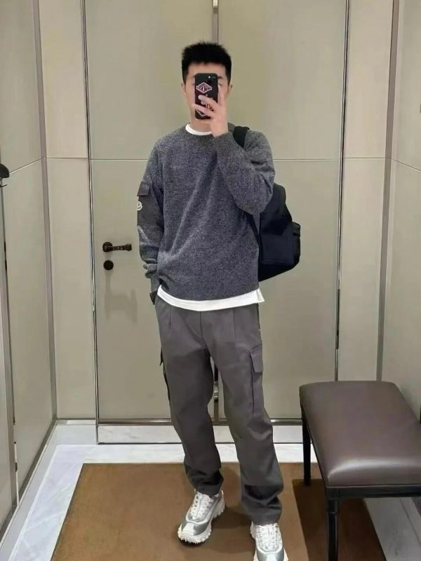 Moncler Wool Cashmere Pocket Sweater- Dark Grey (3) Moncler Wool Cashmere Pocket Sweater- Dark Grey