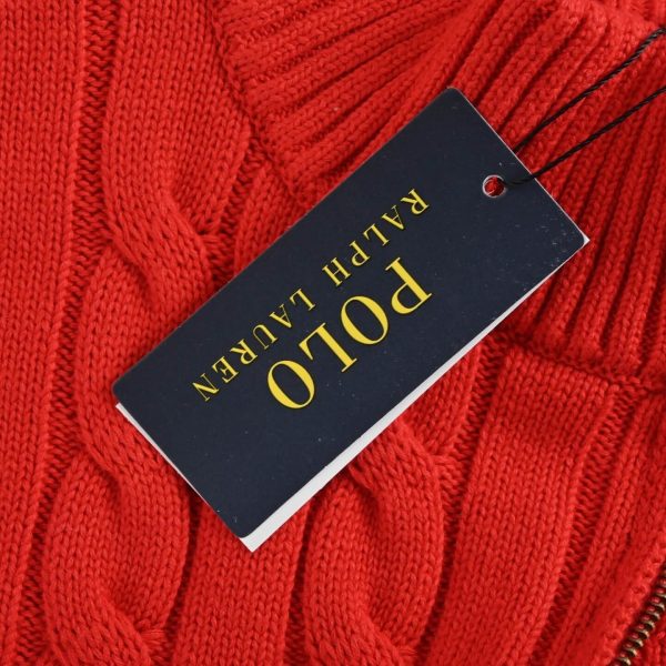 Polo Ralph Lauren Cable-Knit Quarter-Zip Sweater- Red (5) Polo Ralph Lauren Cable-Knit Quarter-Zip Sweater- Red