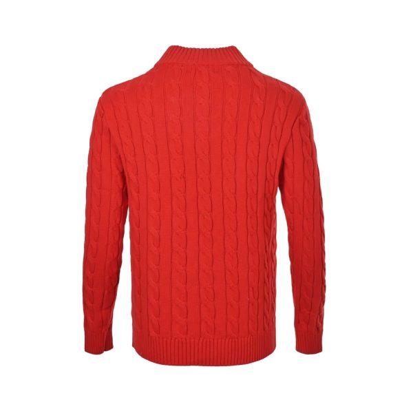 Polo Ralph Lauren Cable-Knit Quarter-Zip Sweater- Red (6) Polo Ralph Lauren Cable-Knit Quarter-Zip Sweater- Red